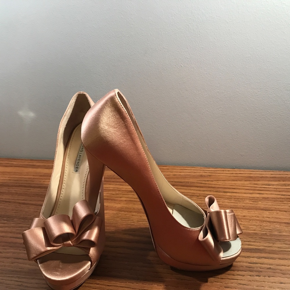 Vera Wang Lavender Peep Toe Pumps